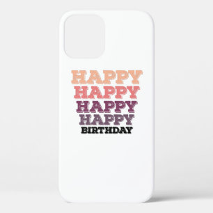 colourful vintage distressed happy birthday gift iPhone 12 case