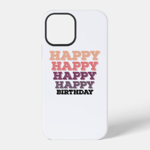 colourful vintage distressed happy birthday gift iPhone 12 case