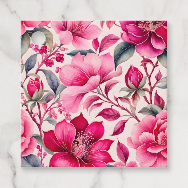 Colourful Vintage Fabric Art Gift Tags (Front)