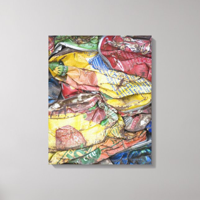 Colourful Vintage Fabrics Abstract Texture Composi Canvas Print (Front)