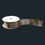Colourful Vintage Father Christmas Collage Satin Ribbon<br><div class="desc">Colourful vintage repeating holiday pattern featuring collage of restored Victorian greeting card illustrations depicting festive scenes of Father Christmas.</div>