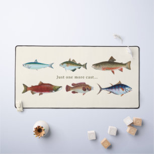 Colourful Vintage Fish Illustration Desk Mat