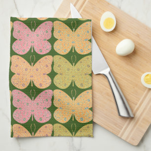Colourful Vintage Floral Butterfly Kitchen Towel