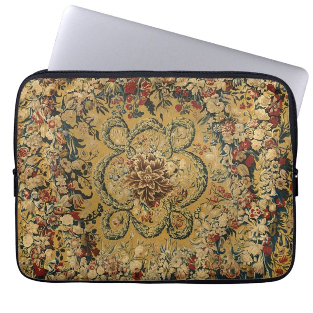 Colourful Vintage Floral Carpet Pattern Laptop Sleeve (Front)