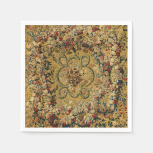 Colourful Vintage Floral Carpet Pattern Napkin