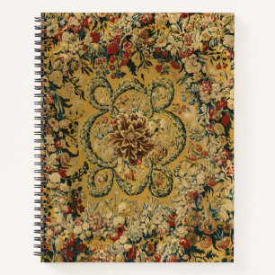 Colourful Vintage Floral Carpet Pattern Notebook