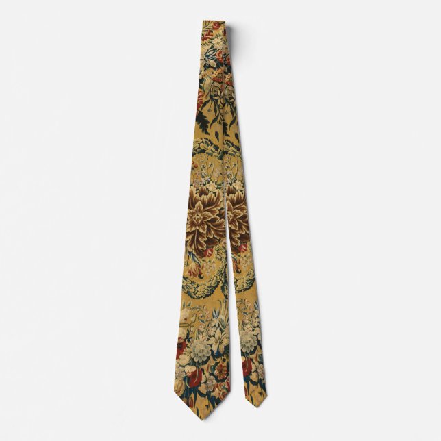 Colourful Vintage Floral Carpet Pattern Tie (Front)