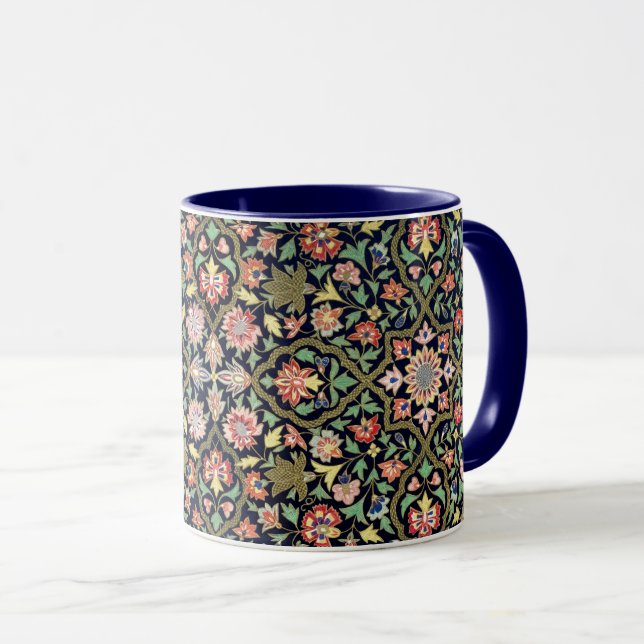 Colourful Vintage Floral Indian Mandala Pattern Mug (Front Right)