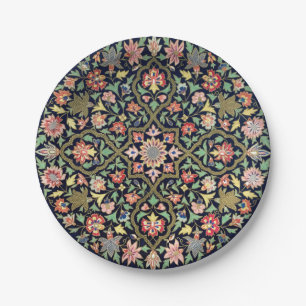 Colourful Vintage Floral Indian Mandala Pattern  Paper Plate