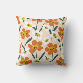 Colourful, vintage floral pattern. cushion