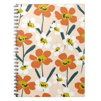 Colourful, vintage floral pattern. notebook