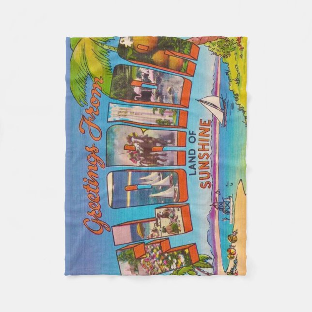 Colourful Vintage Florida  Fleece Blanket (Front)