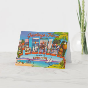 Colourful Vintage Florida Greetings Card