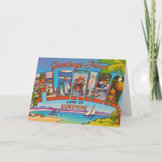 Colourful Vintage Florida Greetings Card (Front)