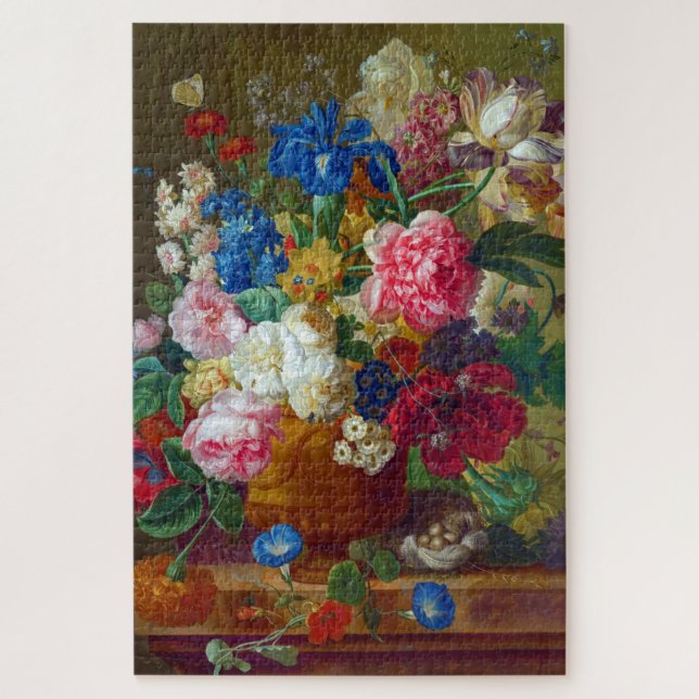 Colourful Vintage Flowers Art Painting Jigsaw Puzzle (Vertical)