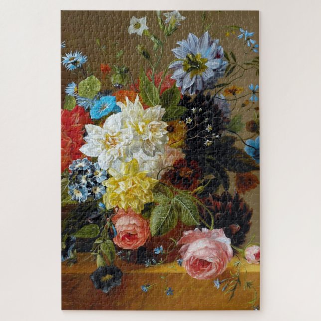 Colourful Vintage Flowers Vase Art Painting Jigsaw Puzzle (Vertical)