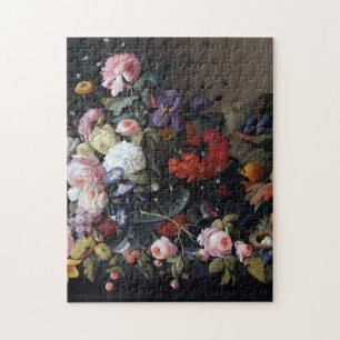 Colourful Vintage Flowers Vase Art Painting Jigsaw Puzzle