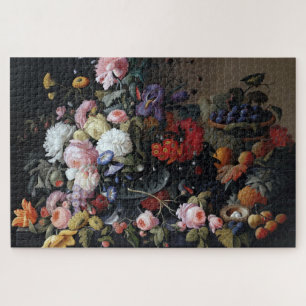 Colourful Vintage Flowers Vase Art Painting Jigsaw Puzzle