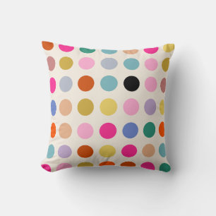 Colourful Vintage Geometric Dots Cushion