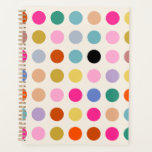 Colourful Vintage Geometric Dots Planner<br><div class="desc">Colourful vintage geometric dots - retro design - cream white background and colourful dots in pink,  yellow,  green,  blue and orange.</div>