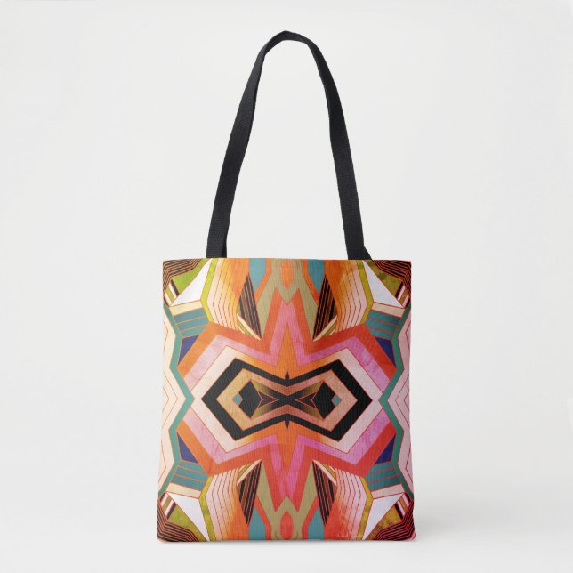Colourful Vintage Geometric Vibes Tote Bag (Front)