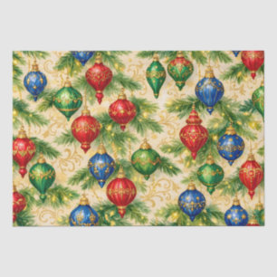 Colourful Vintage Hanging Christmas Ornaments Tissue Paper
