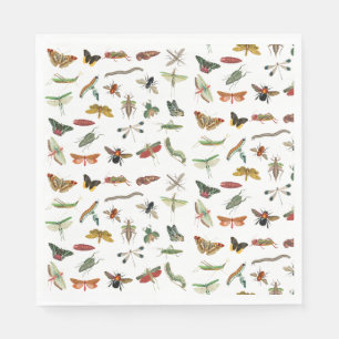 Colourful Vintage Insect Birthday Party Theme Napkin