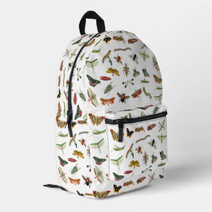 Colourful Vintage Insect Illustration School Printed Backpack