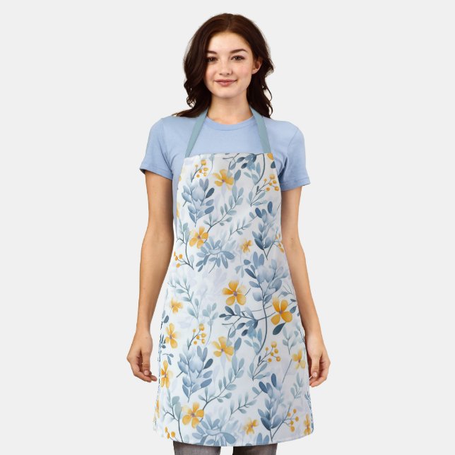 Colourful Vintage Inspired Floral Pattern  Apron (Worn)