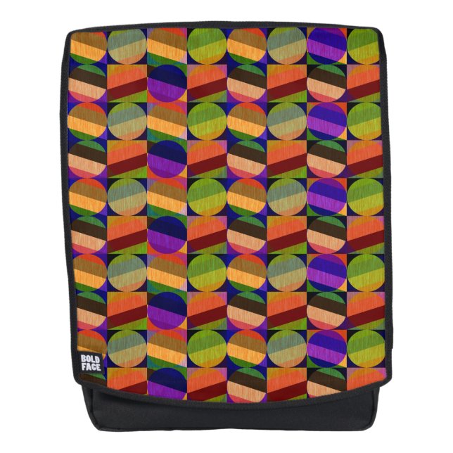 Colourful Vintage Inspired Pattern Backpack (Front)