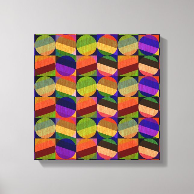 Colourful Vintage Inspired Pattern Canvas Print (Front)