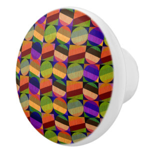 Colourful Vintage Inspired Pattern Ceramic Knob