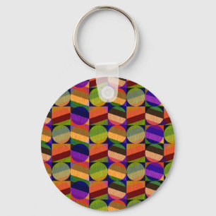 Colourful Vintage Inspired Pattern Key Ring