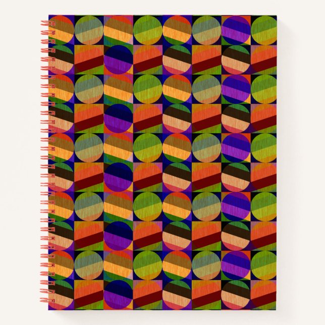 Colourful Vintage Inspired Pattern Notebook (Front)