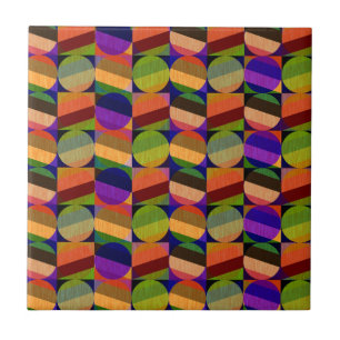 Colourful Vintage Inspired Pattern Tile