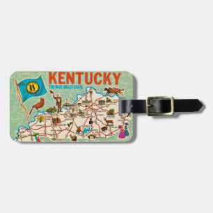 Colourful Vintage Kentucky Map Luggage Tag