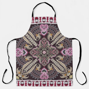Colourful vintage mandala motifs seamless pattern apron