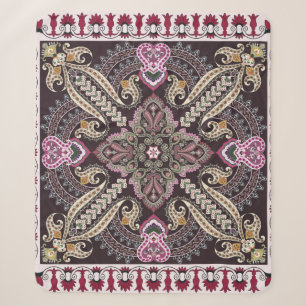 Colourful vintage mandala motifs seamless pattern sherpa blanket
