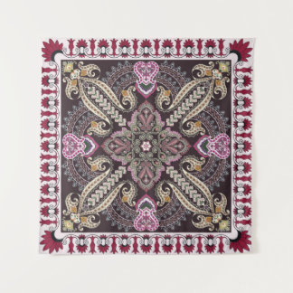 Colourful vintage mandala motifs seamless pattern tapestry