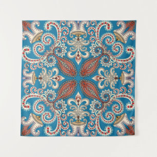 Colourful vintage mandala motifs seamless pattern tapestry