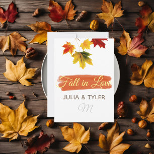 Colourful vintage maple leaves for weddings invitation