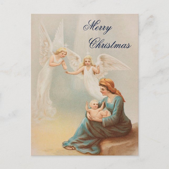 Colourful vintage Mary with baby Jesus card (Front)
