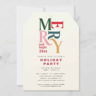 Colourful vintage merry and bright Christmas party