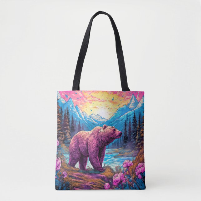 Colourful Vintage Outdoor Illustration Tote Bag (Front)