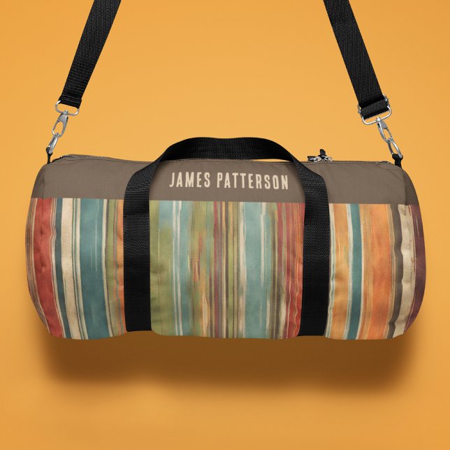 Colourful Vintage Painted Stripes Personalised Nam Duffle Bag (Creator Uploaded)
