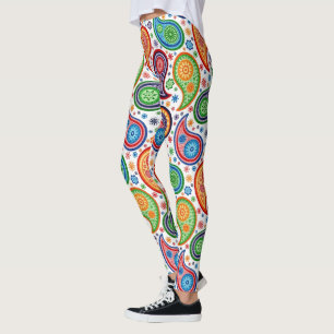 Colourful Vintage Paisley Pattern Leggings