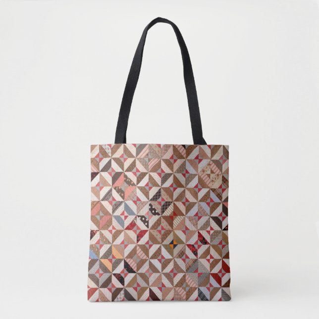 Colourful Vintage Patchwork Quilt Pattern  Tote Bag (Front)