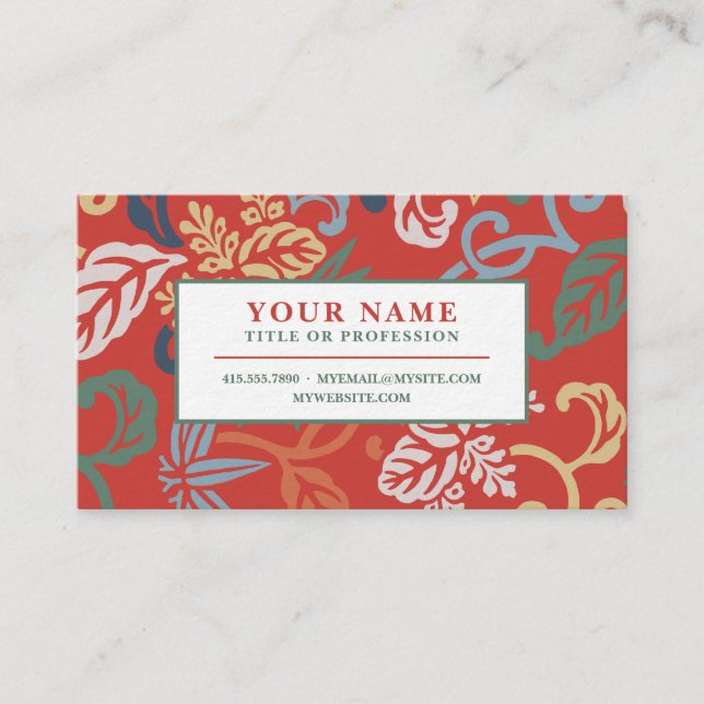 Colourful Vintage Pattern Business Card (Front)
