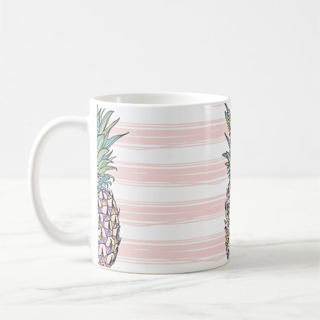 Colourful vintage pineapple coffee mug (Left)