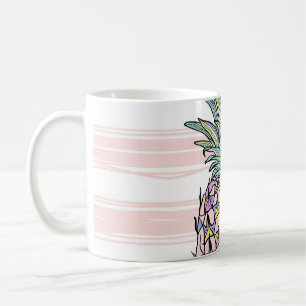Colourful vintage pineapple illustration. coffee mug
